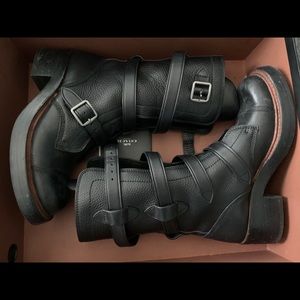 Coach Moto Boots Pebble Soft Leather, 6.5 M